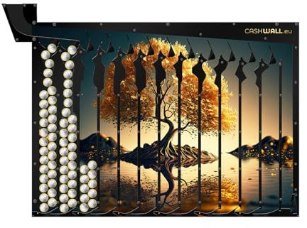 Cashwall Jackpot-Effekt Spardose | Jahres-Wandspardose | 730€ Sparchallenge | spardose nicht zum öffnen, zum aufhängen, 2 Euro geld sparen challenge, groß xxl spardose für erwachsene & kinder, sparbox