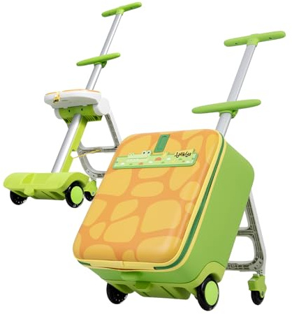 Jovikids Valigia Cavalcabile per Bambini, 38L Trolley Bagaglio a mano, Bambini dai 3 anni in su, Ruote universali, braccioli per bambini, 30 * 38.6 * 56.9cm (green)