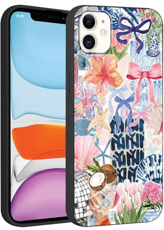 Knrlqim Handyhülle für iPhone 11 Hülle 6.1, Aesthetic Muster Design Weiche TPU Silikon Ultra Dünn Schutzhülle Kratzfeste Stoßfest Bumper Case für Mädchen, Mehrfarbige Collage