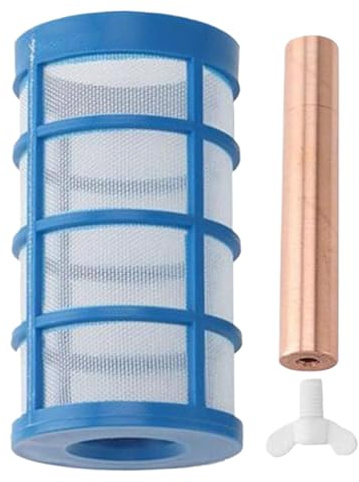 Sghtil Ersatzteil für Solar-Ionisator für Pool | Kupferanode Ersatz für Teichreinigung – inkl. Filter Korb und Flügelschrauben, Ersatzteile für Spa Süß- und Salzwasser