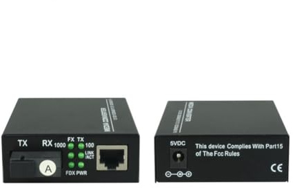 Comphic 1 Paire de Convertisseurs de M�dia RJ45 vers Fibre + 10G avec Prise Europ�enne. Convertisseur Ethernet RJ45 vers + 10/100/1000M/2.5G/10G Gigabit Transceiver Core.