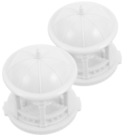 Sewroro 2 Pièces Accessoires Plastique pour Jardin Féérique Décoration de Pavillon Rond pour Paysage Micro