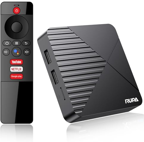 Android TV Box 13.0, 8K Android Smart TV Box mit Sprachfernbedienung 4 GB RAM 64 GB ROM Dual WiFi2.4 & 5.8, WiFi6 BT5.0 HDR10 Unterstützt Video und Audio