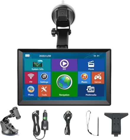 Penlimly Navegador GPS para Coche - Dispositivo GPS de 7 Pulgadas - Pantalla Táctil Inteligente con Mapas para Viajes Largos en Coche o Autocaravana