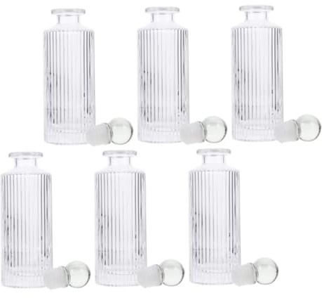 LIFKOME Botellas de Vidrio Aromaterapia con Tapón de Bola Frascos Recargables para Aceite Esencial Decorativas para Hogar y Difusor de Perfume