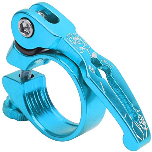 OKOVO 31,8 mm Fahrrad-Sattelklemme, Aluminiumlegierung, Schnellspanner, Mountainbike-Sattelstützenklemme (Blau)