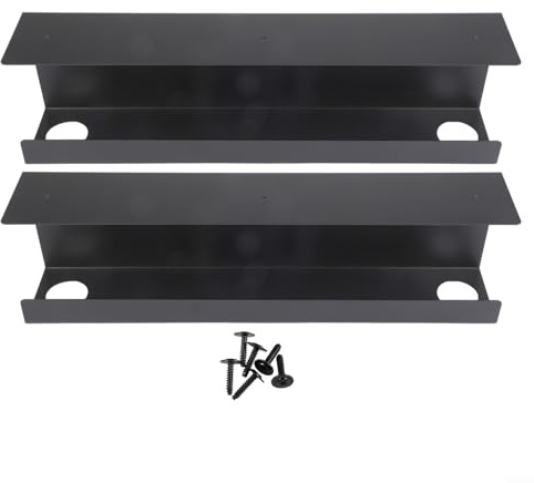 Plateau de câbles sous le bureau en métal pour organiser les câbles d'ordinateur et de moniteur, conçu pour maintenir un espace de travail propre et encombré (noir)