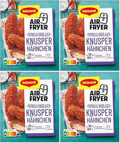 MAGGI Airfryer Knusper Hähnchen - Paprika & Knoblauch, 4er Pack (1 x 39g)