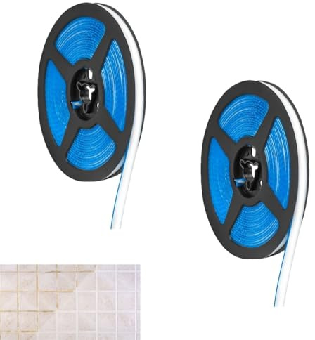 2 Rolls Ceramic Tile Mildewproof Gap Tape,Sealant Tape Caulk Strip Self Adhesive,6M White Waterproof Mildewproof Bath Sealant Tape,Decorative Sealing Strip for Sink