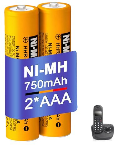 BENNTOP AAA NI-MH Akku Wiederaufladbare 750mAh 1.2V für Panasonic, | HHR-70AAAB NIMH AAA Batterien für Panasonic Gigaset BT schnurlose Telefone 2 Stück