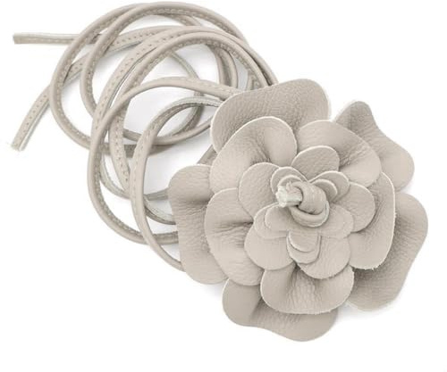 MIRROSI Damen Taillengürtel Blume aus Echtleder zu binden, Made in Italy, Einheitsgröße (Geeignet für einen Hüftumfang bis zum ca.150 cm)