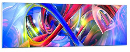 Panorama Bilder auf Glas 160x50cm Glasbild Abstrakt grafik grafiken farben Groß XXL Wanddeko Bild im Glas Schlafzimmer Küche Wandbilder Dekoration Wohnzimmer Modern Wand Kunstdruck Art GAB160x50-2294