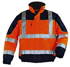 Warnschutzjacke, Warnjacke, Pilotenjacke orange/blau L
