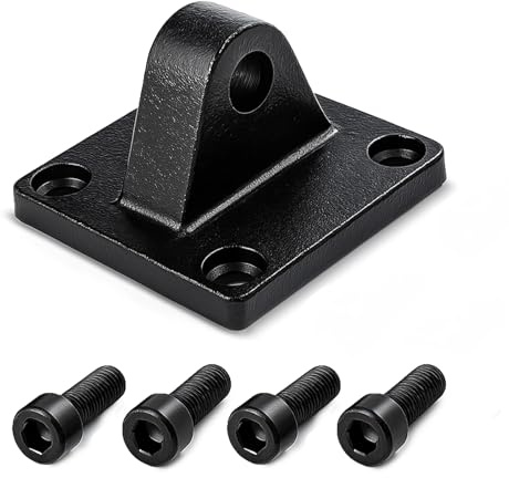 Baomain Foot Flange Mount Bracket, CA-63 Single-Ear Type for 63mm Bore SC Series Pneumatic Air Cylinders, with 4 Mounting Screws