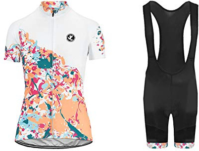 UGLY FROG Damen Fahrradtrikot Set Fahrrad Anzug Fahrradbekleidung Trikot Kurzarm + Radhose mit 3D Sitzpolster