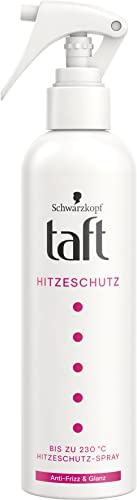 Taft Spray Hitzeschutz (250 ml), Hitzeschutzspray bietet Schutz bis zu 230 °C, für bis zu 72 h Anti-Frizz-Effekt mit natürlich aussehendem Glanz