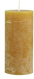 Chic Antique Macon rustikale Stumpenkerze versch.Farben und Größen Kerze Antik NEU Altarkerzen 100 % Paraffin lange Brenndauer (Senf, 15x7 cm)