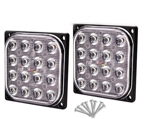 Biqing 2PCS LED Feux de Gabarit Position Latéraux Hi/Lo/Clignotant 3 Modes,12V 24V 3 LED Arrière Avant Indicateur de Position en Lumière pour Voiture Camion Van Tracteur Bus (Carré-Jaune)