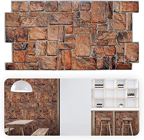 Grace PVC Plastic Wall Panels 3D Decorative Tiles Cladding - Red Rock (Pack 10 pcs/4,88 sqm)