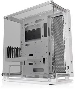 Thermaltake Core P3 Pro Snow E-ATX Vetro Temperato Mid Tower Gaming Computer Chassis, Open Frame Panoramic Viewing, Vetro Wall Mount, Rotatable PCI-E Slots, CA-1G4-00M6WN-09