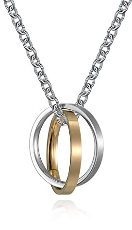 Wycian Ring Rosegold Herren, Ringe Damen Edelstahl Doppelring Doppelring Größe 57 (18.1) Elegant Verlobung Ringe für Unisex