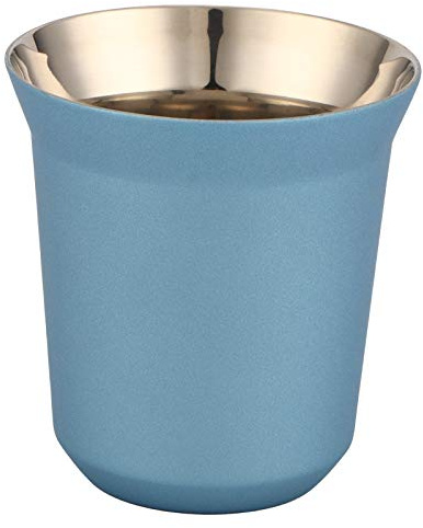 HOHXFYP Kaffeetasse Aus Edelstahl,160 ml,Gro?e Kapazit?t,Gute Isolierung,Doppelwandiges Design,Leicht zu Reinigende Kaffeekapsel,Geeignet f¨¹r Zuhause (160ml-Blau)