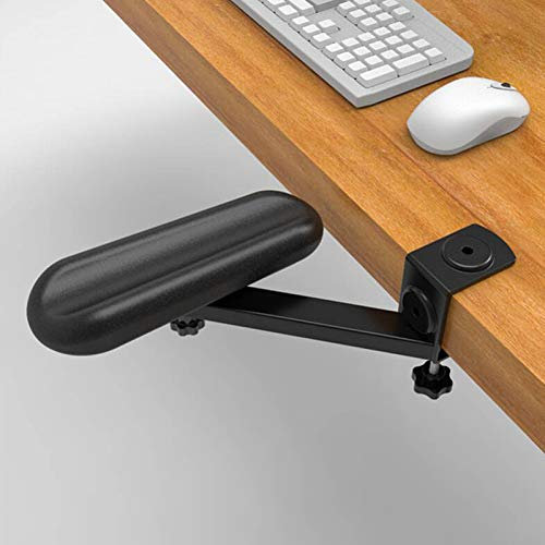 Soporte de reposabrazos de computadora para escritorio Soporte de reposamuñecas Extensor de escritorio ajustable ergonómico PC Alfombrilla de ratón acolchada Gadgets de oficina (Negro) (Izquierda)