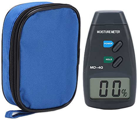 Feuchtigkeitsmessgerät, Digitales 4 Pins Holzfeuchtemesser Feuchtemessgerät Holzfeuchtemessgerät mit LCD Display Messbereich 5%-40%, Genauigkeit:+/-1%