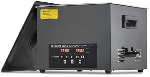 CREWORKS 15L Digital Ultrasonic Cleaning Machine with Degas and Gentle Mode, 360W Ultrasonic Cleaner Machine with Heater and Timer, Professional Ultrasound Cleaner for Glasses Auto Tool Machine Part