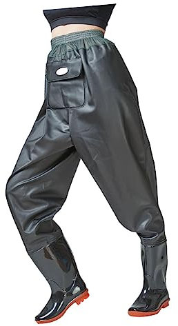 Garneck Wathose Mit Schuh Halbkörperhose Zum Angeln rutschfeste Außensohle Für Sicheren Halt Aufbewahrungsmöglichkeiten Für Zubehör Aus Strapazierfähigem Material Leicht Zu Reinigen