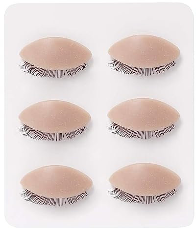 3 Paare Ersetzte Augenlider, Abnehmbare Augenlider, Augenlider Mannequin mit Wimpern Schaufensterpuppen-Augenlider, Silikon Augenlider Wiederverwendbar, für Wimperntraining (Rosa)
