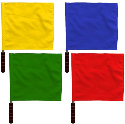 BESPORTBLE 4stücke Schiedsrichter Signalflaggen Rennflaggen Handverkehrsflaggen Kommandoflaggen Für Wettkämpfe Wehende Flaggen Spielschiedsrichterflaggen Mehrzweckflaggen Dirigierflaggen Hand