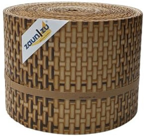 zaun|zu® Rattan 26 m Rolle: Sichtschutzstreifen PE für Doppelstabmatten UV-beständiger Sichtschutz | Zaunblende Made in Germany