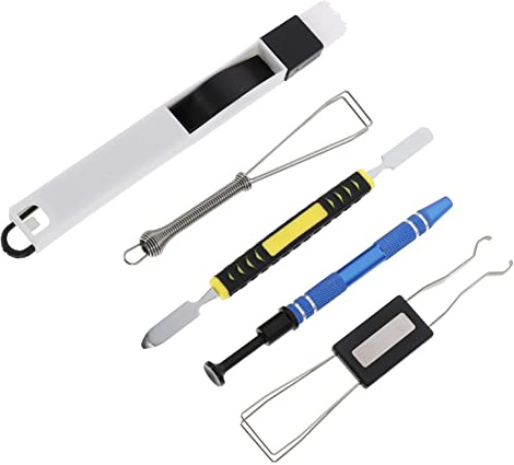 OSALADI Extractor De Teclas y Cepillo De Limpieza para Teclado Mecánico, Kit Profesional para Usuarios De Gaming, Diseño Antideslizante, Uso Cómodo Oficina y Hogar, Herramienta Práctica Color Negro