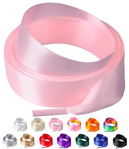 Olukssck 2 Paia di Lacci Scarpe in Raso per Sneakers, Rosa, 100cm