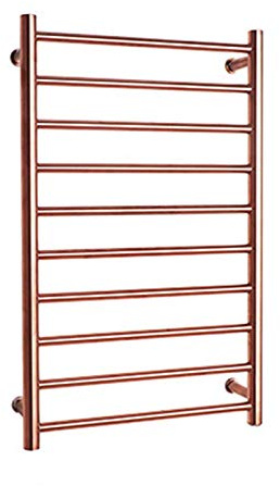 Intelligent Electric Heated Towel Drying Rack, 10-Bar Electric Heated Towel Rail Bathroom Radiator, 304 Stainless Steel Wall Mount Towel Warmer,Rose Gold,Plug in