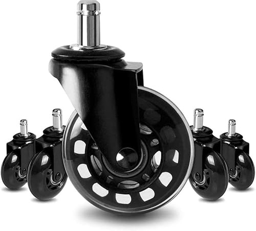Castor Wheels S,S For Furniture, Heavy Duty Swivel 5Pcs Office Chair Casters Hard Floor Casters Caster For Parquet Laminate Swivel Chair Wheel For Office Desk Chair