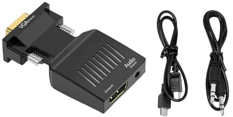 jebyltd Cable HDTV A VGA para Ordenador A Monitores Cable A Macho para Ordenador Escritorio Portátil PC Monitores Proyectores A Convertidor