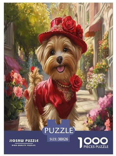 Yorkshire Terrier Jigsaw Puzzles Puzzle for Adults Kids. 1000 Piece Great Gifts Challenge Toy Educational Game Home Decoration for Educational Games Gifts 38x26cm/1000pcs