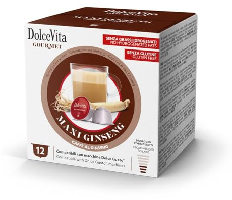 72 Capsule MAXIGINSENG DOLCE di DOLCE VITA Compatibili con macchine sistema Dolce Gusto - Senza Glutine -