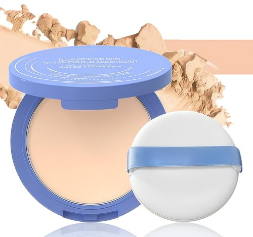 Setting Pressed Powder - With Translucent Face Powder, Foundation & Mature Skin-Friendly Formula | All-Day Hold, Non-Cakey Finish for Flawless Makeup，Waterproof & Sweatproof Long-Lasting