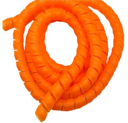 Styire ID 12mm Flexible Spiral Cable Wire Protector Sleeve Cable Organizer Tube for Tidy Winding Protection Guard Cover(Orange,2 Meters)