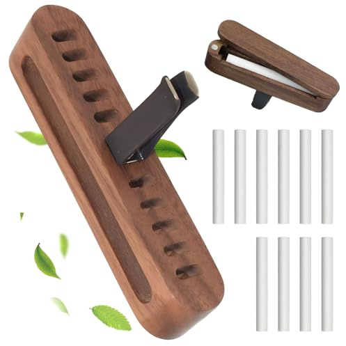 Auto Diffuser, Hochwertiges Walnussholz Car Diffuser, Auto Parfüm, Autoduft Zum Selbst Befüllen, Komplett Mit 10 Zusätzlichen Polstern, Für Noch Mehr Fahrspaß Und Genuss