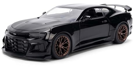Jada Toys Fast and Furious Modellbil Chevrolet Camaro ZL1 1LE 2024 (19 cm) – filmbil tillverkad av F&F 10, leksaksfordon av metall med delar som kan öppnas för fans och samlare från 8 år, svart
