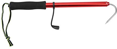 Asta da Pesca telescopica per carichi Pesanti Gancio per Lancia in Acciaio Inossidabile Attrezzo per Pesca d'Acqua Dolce e Acqua salata Asta da Pesca Retrattile Portatile in Lega (Rosso 90 cm)