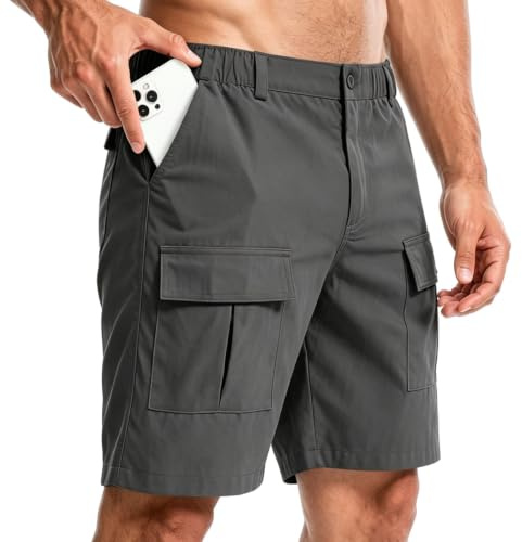 crazy bean Short Homme Cargo Short Sport Homme D'été Shorts et Bermudas à Taille élastique avec Poches