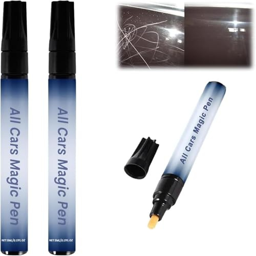 Rakiuty All Cars Magic Pen,Car Scratch Repair Pen,2 Stück Magischer Stift Zur Kratzerentfernung Im Auto,Schnelle Lösung Für Kratzer Und Lackschäden,Passt Für Alle Autofarben,Einfach Zu Verwenden