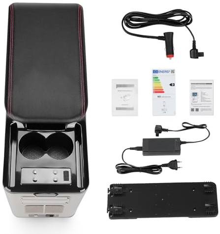 12 V Kühlschrank Kühlbox Auto, Tragbarer 15 L Gefrierschrank Einzelzone, Leise Mittelkonsole Gefrierbox mit APP-Steuerung, einstellbarer -18 °C~20 °C, 12/24 V 230 V, Kompressorkühler LKW Camping