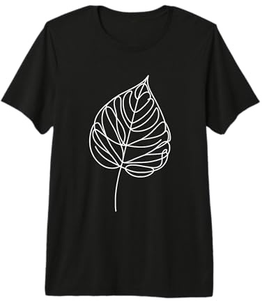 Hornbeam Leaf Line Art Tree Lover Premium T-Shirt