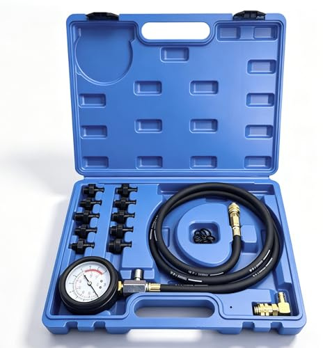 Kit de test de pression d'huile : manomètre 0-140 PSI, capteur mécanique du système d'alimentation, test de compression des cylindres, compatible voitures, quads et camions